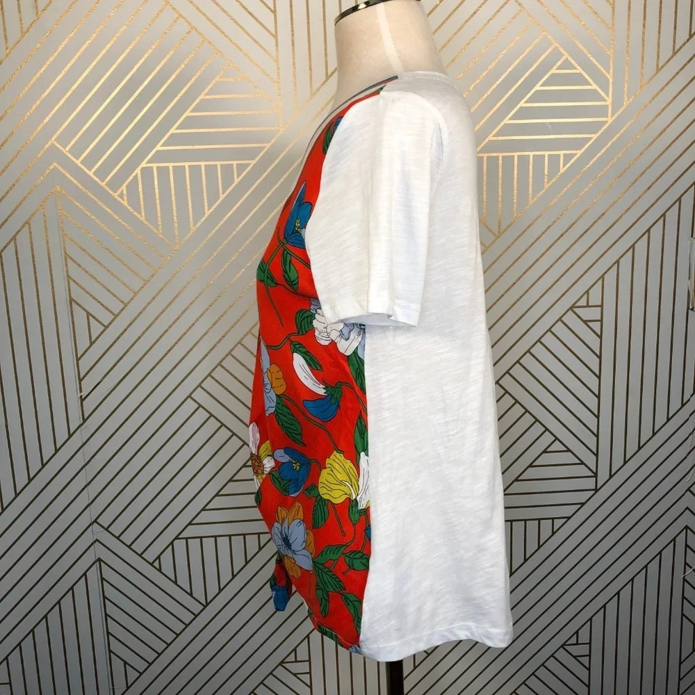 Anthropologie‎ Akemi + Kin T-shirt Top Tee Blouse Floral Tie Front White Small - Picture 6 of 8